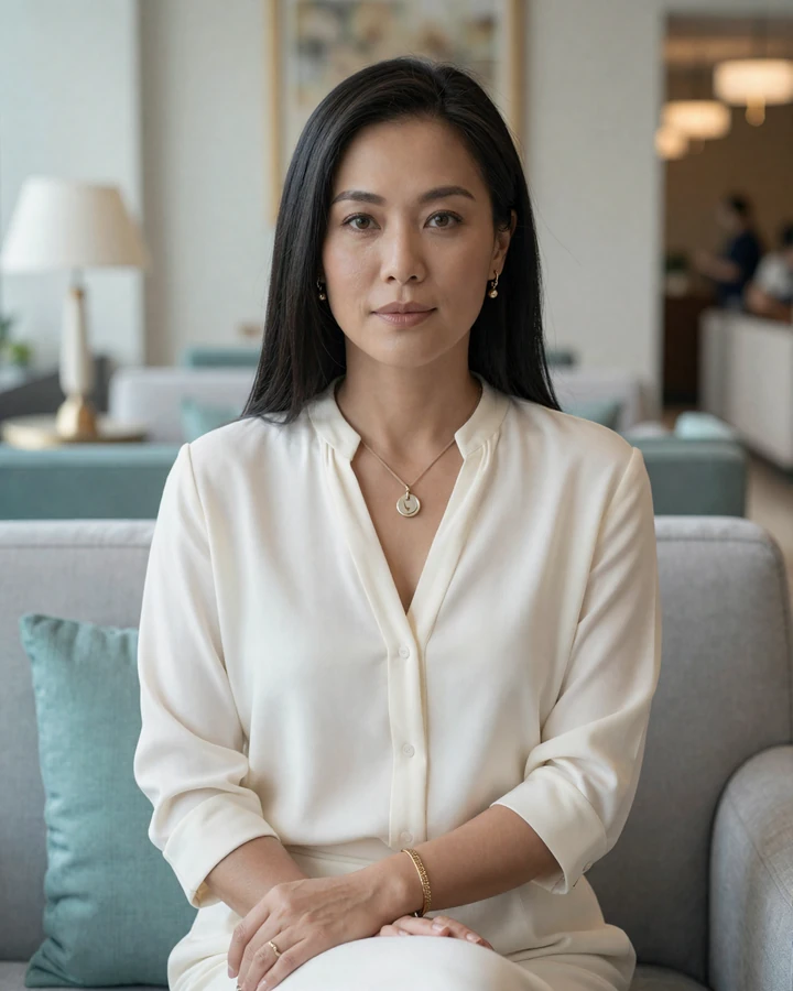 Elegant Los Angeles woman previewed as a featured sugar mama match on a wealthy women dating site